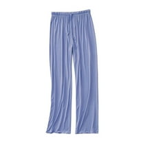 SWSMCLT Women Summer Pajamas Pants Soft Pj Bottoms Lounge Sleep Pants Lightweight Straight Leg Casual Lounge Cool Comfy Light Blue Large