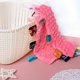 thumbnail image 2 of Baby Tags Security Blankets - Baby Soothing Plush Blanket With Colorful Tags, 10"X10" Square Sensory Toys-Pink, 2 of 4