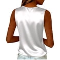 thumbnail image 4 of WULMLEO Women's Elegant Silk Satin Tank Tops Sleeveless Cowl Neck Dressy Casual Blouses White L, 4 of 6