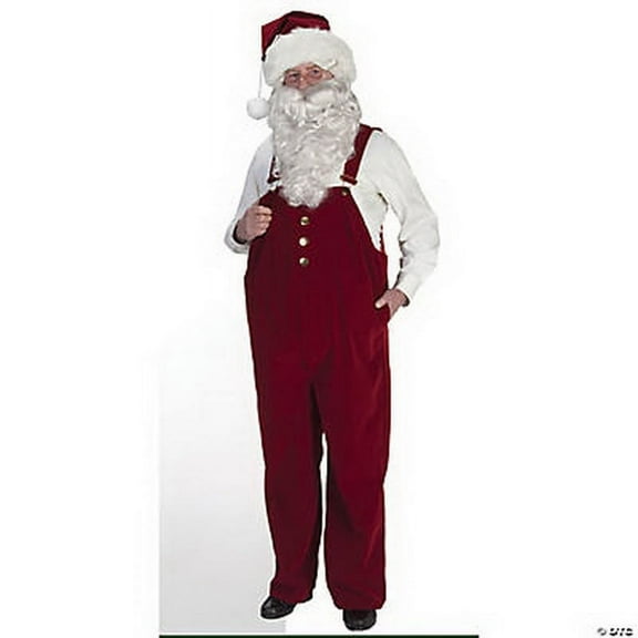 Halco AE7796PXL Mens Velvet Costume Santa Overalls, Burgundy - Extra Large