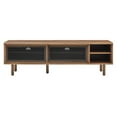 thumbnail image 4 of Media TV Stand Console Table, Walnut, Wood, Metal, Industrial Living Room Lounge Cafe Lobby Hospitality Restaurant, Modern Contemporary HB34576, 4 of 10