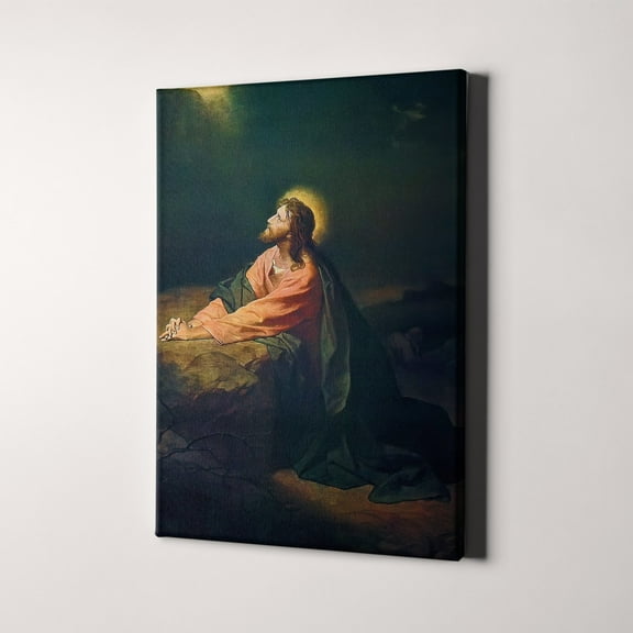 Jesus Christ In The Garden Of Gethsemane Christian Bible Canvas Wall Art Print