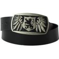 thumbnail image 1 of Cinturón de cuero con hebilla de escudo American Rag para hombre negro mediano, 1 of 1