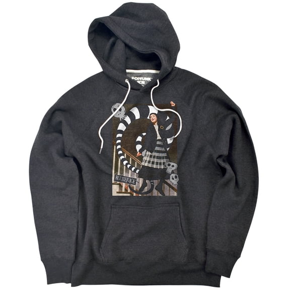 Beetlejuice Shake Shake Shake Unisex Adult Slim Fit Pull-Over Heather Hoodie, Charcoal, Small