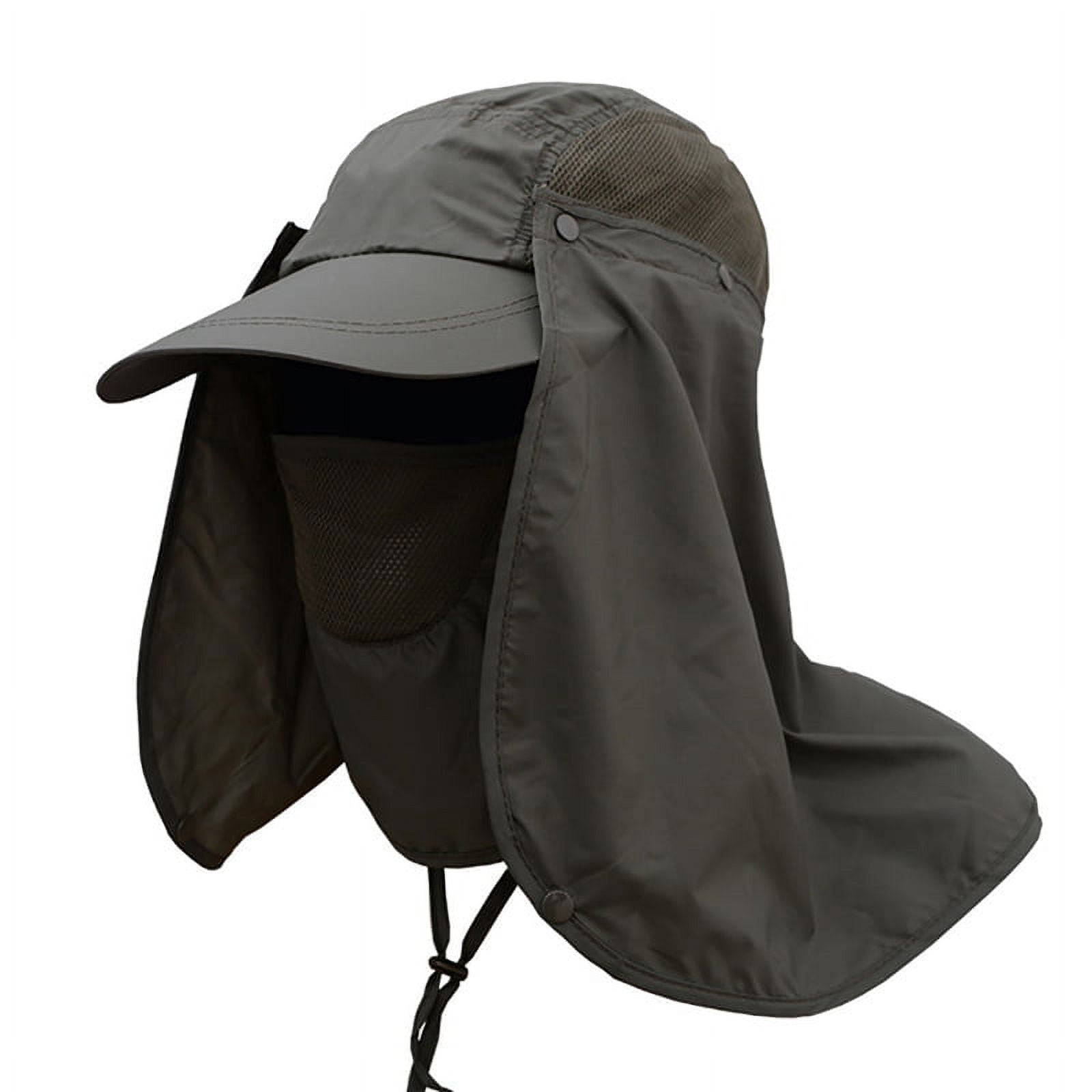 MIERSPORT Fishing Hat Sun Cap with Removable Face Neck Cover, Grey