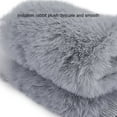 thumbnail image 6 of 1 Pair of Thickened Fleece Knee Sleeves Winter Warmth Non-Slip High Elasticity Imitation Rabbit Fur Knee Pads -L,Grey, 6 of 8