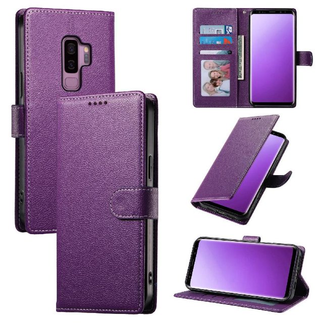 Funda para FOXDOCK Samsung Galaxy S9 Plus– Cuero Premium, 3 ranuras para tarjetas, Protección contra impactos