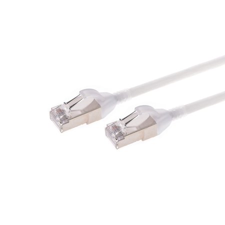 UPC: 0889028171660 | Monoprice Cat6A Ethernet Patch Cable – 3 Feet – White | Snagless  Double Shielded  Component Level  CM  30AWG  Computer Networking Cable LAN Modem Router – SlimRun Series