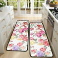 thumbnail image 4 of Kitchen Rugs Sets Of 2,Pioneer Flower Floral Print Pattern Anti Fatigue Kitchen Mat Rugs Non Slip Washable,Decorative Kitchen Floor Mats for Kitchen,Sink,Laundry,17"x47"+17"x47", 4 of 5