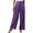 Purple, variant on Huowey Pants for Women Solid Color Stretchy Silk Soft Comfortable Straight Leg Wide Leg Long Palazzo Fashion Casual Pants