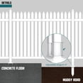 thumbnail image 2 of Sunshades Depot 6 Sets 36" H x 84" W Vinyl Picket Fence Panel White PVC Outdoor Decorative Fence Garden Picket Fence (34X6 Pickets, Straight), 2 of 5