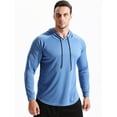 thumbnail image 4 of Cadmus Men's Dry Fit Long-Sleeved Shirts Lightweight Breathable Mesh fabric Hoodies for Workout,Hiking, Fishing, 37#,1 pack, Blue, X-Large, 4 of 9