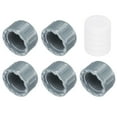 thumbnail image 1 of Tapón de ajuste de tubo hembra de 1/2 pulgada en paquete de 5, tapones de drenaje de agua, accesorios de enchufe de tubo con junta para líneas de suministro de calentadores de agua, fontanería, gris, 1 of 6