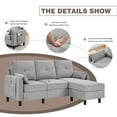 thumbnail image 5 of Jarenie Convertible Sectional Sofa, Small L Shaped 3-Seat Couch with Reversible Chaise, Modern Linen Sofas Couches for Living Room, Apartment and Small Space, 5 of 7