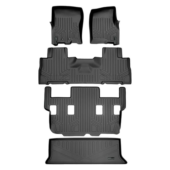 SMARTLINER 4 Rows Custom Fit Floor Liners Compatible with 2011 - 2017 Ford Expedition 7 Passenger