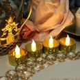 thumbnail image 2 of BalsaCircle 12 Metallic Gold LED Battery Operated Tealight Candles Lights Wedding Party Centerpieces, 2 of 6
