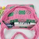 thumbnail image 2 of Bolso Hombro para Mujer Playa Verano Ganchillo Mano Tejido Con Flores () Rosa Y Verde, 2 of 9