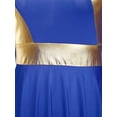 thumbnail image 7 of Yeahdor Metallic Praise Dance Dress for Women Long Sleeve Worship Tunics Liturgical Dancewear Blue XXL, 7 of 7