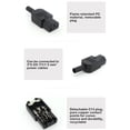 thumbnail image 4 of Moyic Enchufe de cableado ABS de 3 pines, portátil, de alta conductividad, 10A, 125-250V, pieza de conector de alimentación automotriz para Adaptadores de corriente Femenino, 4 of 6