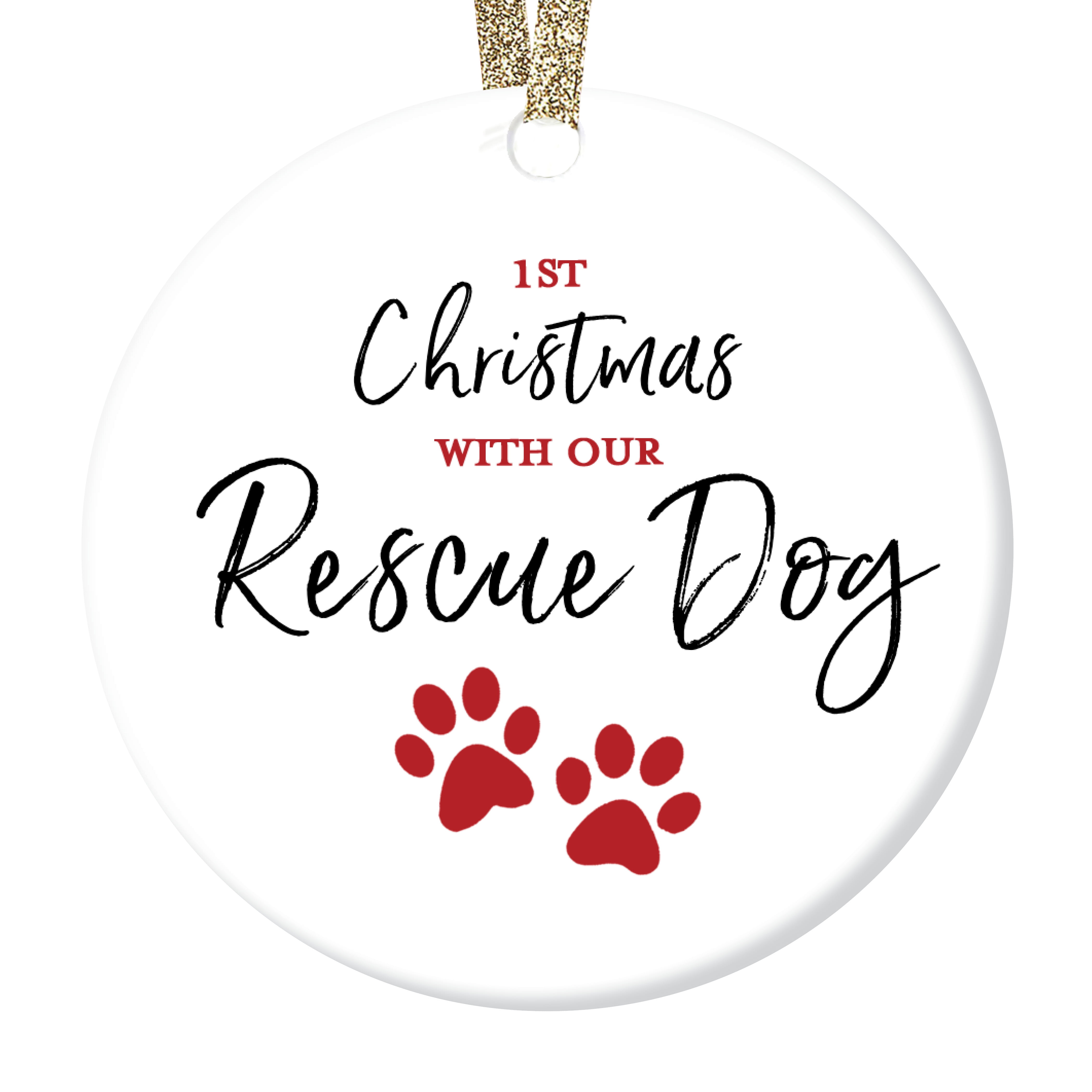 Rescue Dog Ornament Pet Adoption Holiday Tree First Year 1st Christmas