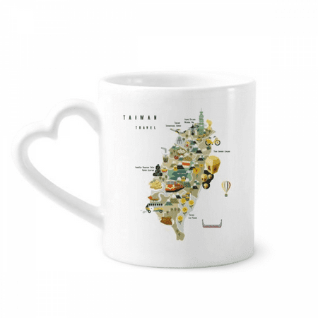 

Travel Taiwan Area China Mug Coffee Cerac Drinkware Glass Heart Cup