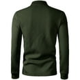 thumbnail image 2 of Adult Polo Tees for Men Long Sleeve Button Polo Tees Basic Green TShirts for Men, 2 of 4