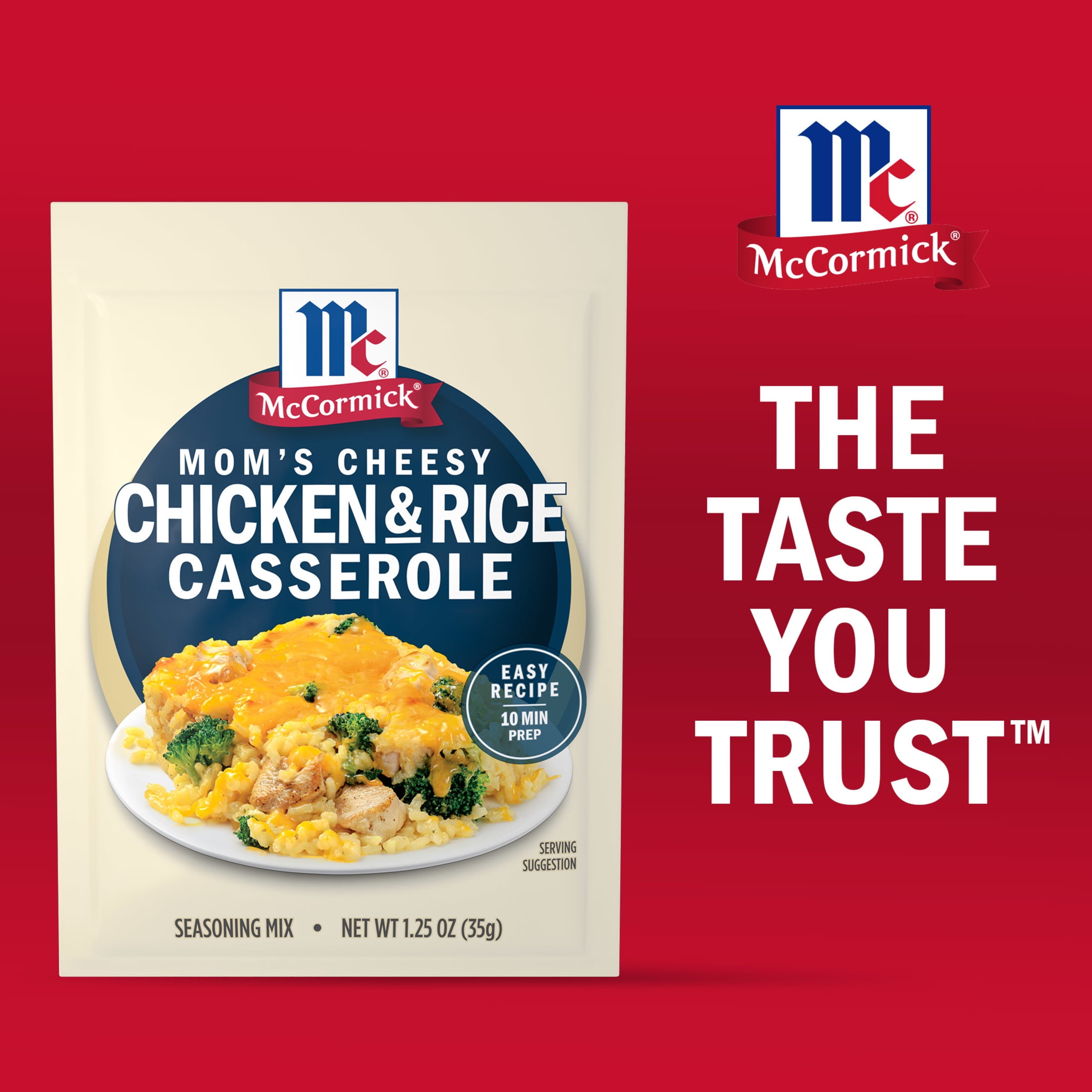 (12 pack) McCormick Mom's Cheesy Chicken & Rice Casserole Seasoning Mix, 1.25 oz Packet