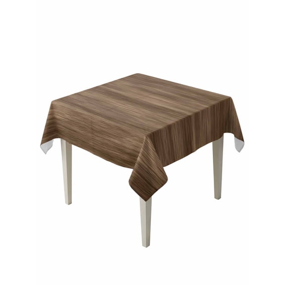 Brown Wood Grain Suqare Tablecloth - 54 x 54 Inch, Retro Farmhouse Wooden Plank Waterproof & StainResistant Tablecloth, Washable Oil-proof Table Cover for Dining/Party/Wedding/Camping/Buffet