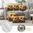 thumbnail image 6 of Pack of 2 Outdoor Pillow Covers 18x18 Inch Waterproof Summer Sunflowers Throw Pillow Covers,Decorative Couch Pillow Case Sham Vintage Oil Painting Red Yellow Floral Patio Pillowcases Cushion Cover, 6 of 8