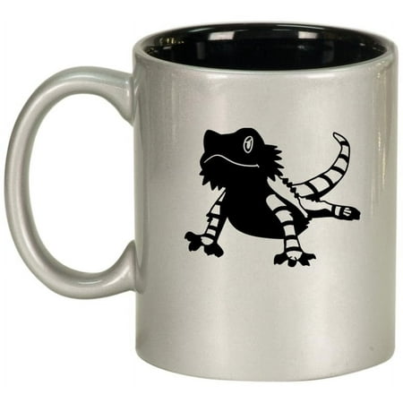 

Bearded Dragon Lizard Ceramic Coffee Mug Tea Cup Gift for Her Him Friend Coworker Wife Husband (11oz Silver)