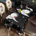 thumbnail image 2 of Black Halloween Ghosts Bats and Stars Rectangle Tablecloth 60"x120",Waterproof Polyester Rectangle Table Cloth, Wipeable Spillproof Polyester Tablecloth for Dining, Camping, Indoor and Outdoor, 2 of 6