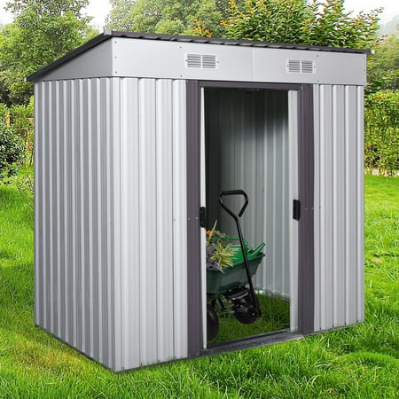 4' x 6' Outdoor Storage Shed Steel Garden Utility Tool 