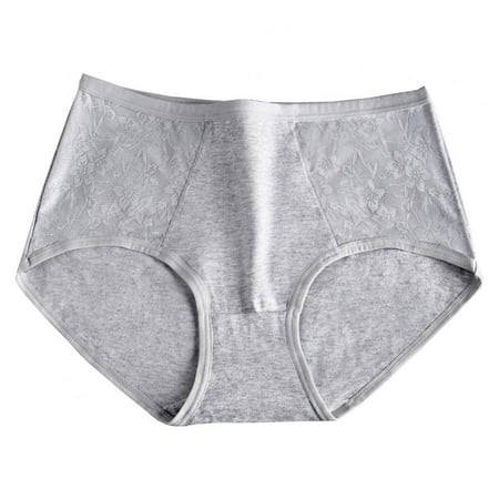

Women s Mid-Rise Lace Jacquard Solid Color Cotton Soft Breathable Hip Lifting Underpants Skin Friendly Full Coverage Briefs(1-Packs)