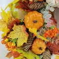 thumbnail image 4 of Uxgjfwu Fall Wreath 22 Inch Artificial Maple Leaf Decor, Pumpkin Vine Autumn Door Hanger with Mini Fruits, Seasonal Porch Decoration, 4 of 8