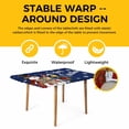 thumbnail image 4 of Blue Snowman Christmas Table Cloths for 3 Foot Rectangle Tables, Xmas Snowflake Botanical Patio Waterproof Elastic Fitted Tablecloths, Washable Rectangular Table Cover for Camping, 4 of 8