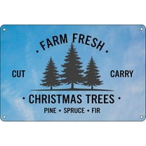 Farm Fresh Christmas Trees Vintage Metal Tin Sign Farmhouse Christmas Decor for Man Cave Cafe Bar Home Wall Decor Art Winter Decoration Plaque 8×12 inch