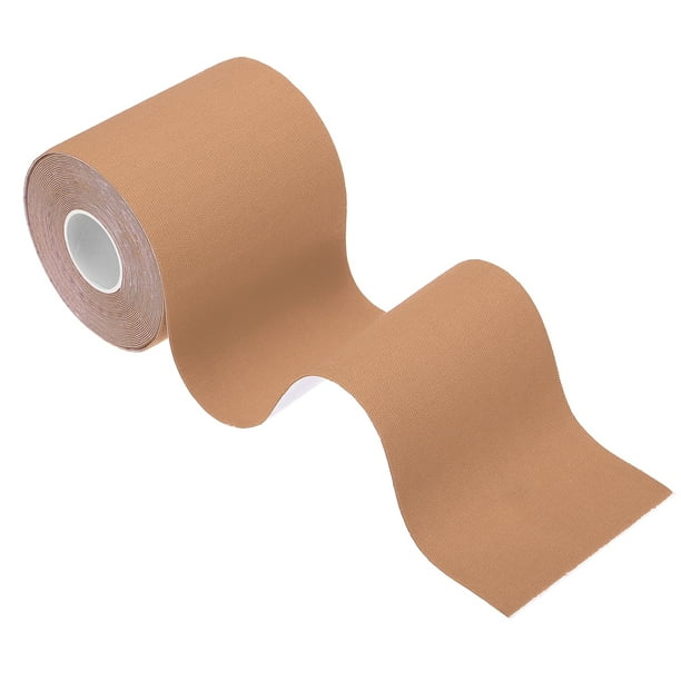 Cinta de Kinesiología Uxcell, Cinta Adhesiva de Algodón para Soporte Muscular Deportivo, Cinta Elástica Impermeable para Rodilla, Tobillo, Muñeca, Hombro Marrón