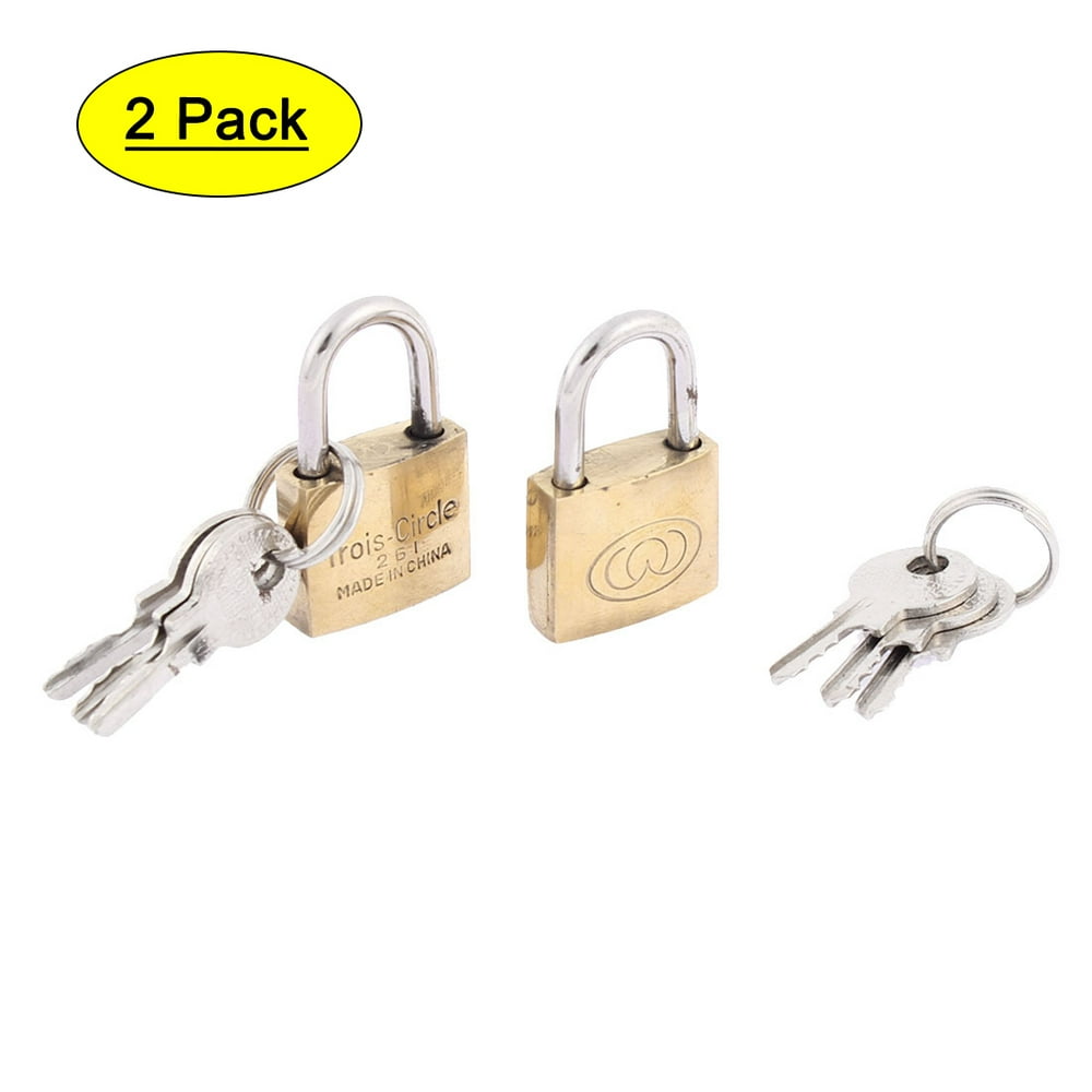Suitcase Luggage Security Lock Padlock with key Brass Tone 2pcs