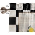 thumbnail image 5 of 3 Piece Lemon Truck Design Kitchen Curtains, Tier and Valance Rod Pocket Window Curtains Set Black White Check Cafe Curtains for Kitchen Valances Window Treatment 54X18in+27x24in×2, 5 of 5