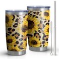 thumbnail image 1 of 20oz Tumbler with Lid and Straw Stainless Sunflowers Steel Vacuum Insulated Water Coffee Tumbler Cup, Double Wall Vacuum Insulated Travel Mug Reusable Tumblers for Ice Drinks, Hot Beverage, 1 of 6