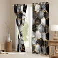 thumbnail image 3 of Castle Fairy Geometric Honeycomb Black Out Curtains for Boys Girls,Gradient Marble Curtains Pack of 2 (42x63 Each),Abstract Marbling Hexagon Bedroom Curtains,Luxury Bedroom Decor, 3 of 6