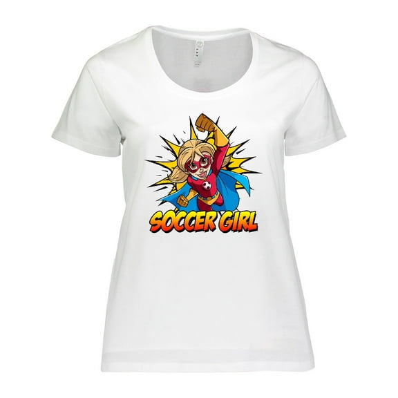 Inktastic Soccer Girl Superhero Women's Plus Size T-Shirt