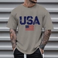 thumbnail image 2 of UAYOTSE 4th of July Mens T Shirts Independence Day American Flag Print Patriotic Tops Summer Short Sleeve Gym Workout Tees,Sizes L, 2 of 5