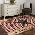 thumbnail image 3 of Texas Star Farmhouse Area Rugs 2.7'x5', Washable Small Throw Rugs for Kitchen Bedroom, Rustic Red Plaid Berry Wooden Indoor Outdoor Rug Non-Slip Low Pile Carpet Runner Reversible Floor Mats, 3 of 8