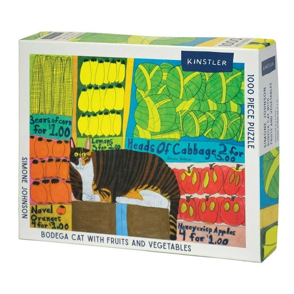 Bodega Cat with Fruits and Vegetables: 1000 Piece Puzzle, (Hardcover)