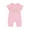 Pink, variant on Generic Baby Boy Girl Ribbed Romper Short Sleeve Rainbow Patter Jumpsuit Outfits Clothes Summer Bodysuit for 0-2Years