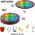 thumbnail image 4 of Rainbow Tie-dye Plaid Drinks Coasters, Non-Scratch Cork Base Round Cups Mats for for Wooden Coffee Table, Cool Housewarming Gift for Home Decor, 4 of 7