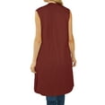 thumbnail image 4 of Xuanfei Women Solid Color Open Front Pocket Patchwork Sleeveless Cardigan, 4 of 7