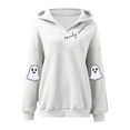 thumbnail image 6 of YOIAVAIOY Womens Halloween Ghost Hoodies Oversized Boyfriend Hooded Sweatshirt Long Sleeve Letter Graphic Pullover Fall Fashion Hoody Tops with Kangaroo Pocket White S, 6 of 6