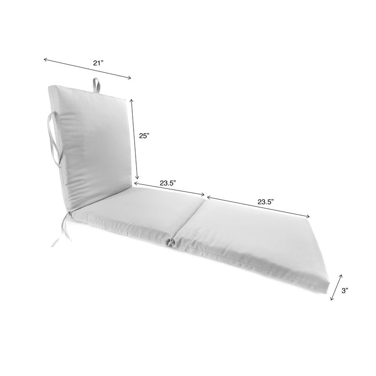 Jordan Manufacturing 72 x 21 Solid Dove Beige Solid Rectangular Outdoor Chaise Lounge Cushion with Ties and Hanger Loop Walmart